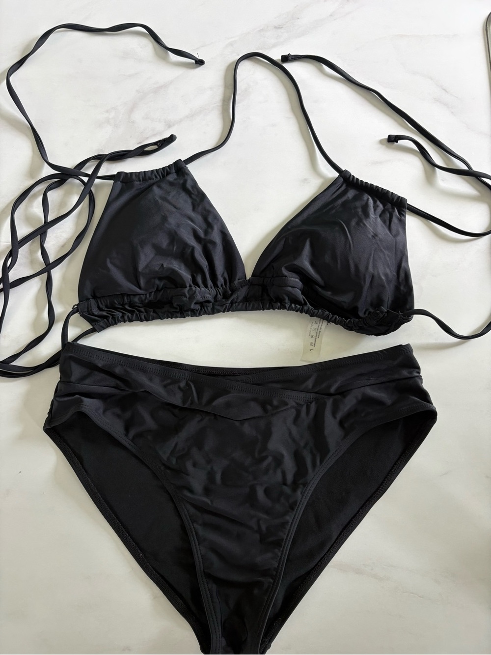 Black Women’s Triangle Bikini Set - Classic Swimwear